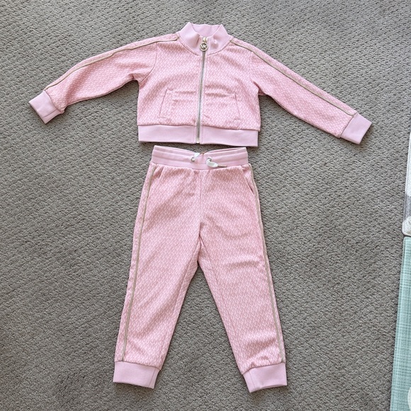 Michael Kors kid Pink MK jacket and pants set
